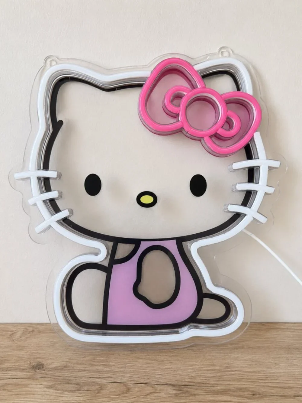 Hello Kitty LED Neon Wall Light Pink Bow Decor